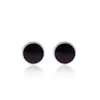 Pendientes de gel negro con forma de gota, geométricos, redondos y sencillos, para hombre y mujer, combinables con todo, de plata de ley 925.