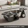 Mesa de centro ovalada de cristal templado con cristales de lujo ligero estilo italiano, creativa, para sala de estar, uso doméstico, con una estética de alta gama
