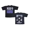 Tamaño Europeo TransfronterizoPopular Banda de Hard Rock Kiss - Estampado de Patrón Retro Verano Americano Ancho