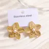 Pendientes de acero inoxidable chapados en oro de moda transfronteriza con acabado brillante, estilo vacacional de verano en la playa del océano, tachuelas de estrella de mar y concha