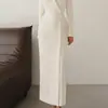 Spot 2025 Primavera Nuevo Transfronterizo Europeo y Americano Exportación Traje Vestido de Botones de Manga Larga de Color Puro para Mujer