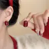 Pendientes de Clip de Lujo Ligero Estilo Hong Kong sin Agujeros para Orejas Pendientes Geométricos de Perla y Camelia para Mujer Sentido Avanzado Simples Elegantes Pendientes Versátiles