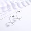 Aretes sencillos de semicírculo de gancho de una palabra/bola de plata pura S999 joyería para la oreja aretes de piercing para la oreja de plata pura