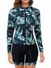 2025 comercio exterior AliExpress Calzoncillos tipo bóxer europeos y americanos divididos traje de baño talla grande Amazon sexy cremallera estampado manga larga