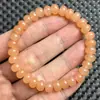 Pulsera de ábaco de jade de seda dorada natural, pulsera de ábaco rosa loto, jade Hetian de imitación, cadena de jade color agua clara, joyería de nicho de una sola vuelta
