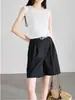 Verano 2025 Nuevos Pantalones Cortos de Traje Rectos Simples de Moda Versátiles para el Trabajo Casual Sueltos Adelgazantes para Mujer