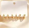 Novedades de Verano: Delicados Pendientes de Circonita Microincrustada, Juego de Tres Pares, Frescos y Dulces, Pendientes Versátiles y Elegantes con Circonita Microincrustada