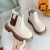 Botas tipo Martin para Niñas de 1-3-6 Años Otoño e Invierno Estilo Nuevo Estilo Británico Suela Suave Antideslizantes de Piel Botas Cortas Cálidas con Felpa para Niños
