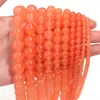 Pulseira Colar de Pedras Calcedônia Laranja Contas Soltas DIY Grampo de Cabelo Grampo de Cabelo Borla Acessórios de Joias Semi-Acabados