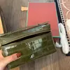 Lp19Gigi Mesmo Estilo Bolsa de Maquiagem Caixa com Padrão de Crocodilo Bolsa de Almoço de Couro Genuíno Bolsa Pequena Quadrada de Ombro Cruzado de Mão