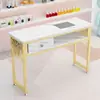 Mesa de Manicure de Luxo Leve com Aspirador Embutido, Conjunto de Mesa e Cadeira de Manicure Retrô Moderno, Mesa Longa de 2m