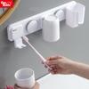 Taza para dientes Estante de almacenamiento para cepillos de dientes Vaso para inodoro Soporte para cepillos de dientes Simple Sin agujeros Vaso para enjuague bucal Juego de soporte eléctrico para dientes