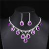 Exquisito Conjunto de Collar y Pendientes de Diamante de Cristal con Forma de Gota de Agua Accesorios para Ropa de Boda Nupcial Venta al por Mayor Gota de Agua Esmeralda