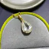 Colgante de Plata de Ley S925 con Ágata Natural Incrustada Estilo Gota de Agua Color Dorado Modelado Venta Directa de Fábrica en Europa y América