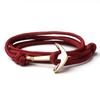 Nueva Pulsera de Moda Náutica de Ancla Dorada Tejida a Mano de Nylon Multicapa para Hombre y Mujer, Joyería Náutica