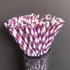 25 Pajitas de Papel Desechables Pajita de Diámetro Pequeño Color Raya Roja Pajita Decorativa Creativa Bebida de Postre