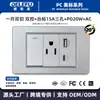 Carregamento Rápido de 20W Padrão dos EUA Painel de Interruptores Padrão dos EUA com Fonte de Alimentação de Parede USB Doméstico Cinza Painel dos EUA Ecológico
