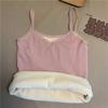 Chaleco térmico de otoño e invierno, camisola para estudiante, forro polar, engrosado, ajustado, básico, sin mangas, top, chaleco cálido