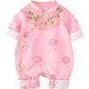 Ropa para Bebé Recién Nacido Ropa para Gatear para Bebé Niña Estilo Chino Princesa Luna Llena Estilo Extranjero Fuera de lo Común Parcialmente Abotonado de una Pieza a la Moda