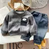 Roupas Infantis Novas para Meninos Bebês de Manga Longa 2025 Outono Novo Terno para Menino Roupas de Outono e Inverno
