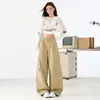 Pantalones de trabajo estilo americano verdes de pierna ancha para mujer, nuevo modelo verano 2026, adecuados para tipos de cuerpo pera, petite, ligeros, casuales, con pierna curva
