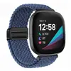 Adecuado para correa Fitbit Versa 4, Sense bucle tejido de nailon con cierre magnético de metal Versa 2