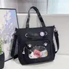 Gatito lindo dulce caricatura bolsa ita transparente estilo japonés moderno estudiante gran capacidad bolso de hombro bolso de mano mochila escolar