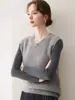 Chaleco de cachemira tejido a cable vintage con cuello redondo para mujer, chaleco de capas otoño/invierno 2026, corte holgado, efecto adelgazante, chaleco texturizado
