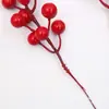 Suministros para Decoración Navideña Decoración de Árbol de Navidad Decoración de Corona Navideña Recortes de Frutas Rojas de Plástico para Navidad