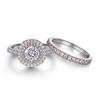 Tonglin - Anillo de plata de ley 925 con diseño exagerado, estilo europeo y americano, para mujer, con combinación de circonitas y diamantes rosas