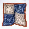 Lenço Retrô Artístico com Blocos de Cor Espinha de Peixe Paisley Novo Lenço Quadrado Criativo Lenço Decorativo de Pescoço Lenço Respirável Feminino