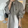 Casaco trench coat feminino de outono de alta qualidade, elegante, casual, estiloso, de comprimento longo, com gola alta e amarração na cintura, de Dongdaemun, Coreia