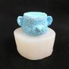 Adornos Decorativos DIY Molde de Silicona para Vela Cabeza de Oso Plana Aromaterapia Pegamento Chocolate Molde de Silicona para Vela