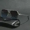 Gafas de Sol Cuadradas de Doble Puente Estilo Caliente Transfronterizas Douyin Personalidad Europea y Americana Montura Media Simple Estilo Piloto Moda para Hombres y Mujeres