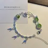 Pulseira Estilo Floresta [Fada Borboleta Verde] com Doce Design de Borboleta Verde, Joia Moderna e Esteticamente Agradável para Barracas