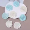 Serie Oceáno de Verano Parche de Resina Azul Semitransparente con Lentejuelas y Brillo Forma de Abanico Accesorios para Flores de Zapato DIY Joyería Venta al por Mayor