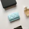 Porta-moedas Acolchoado Popular Transfronteiriço, Pequeno Porta-Cartões de Perfume, Estilo Flip-Top para Mulheres, Múltiplos Slots para Cartões, Compacto e Requintado, Couro de Ovelha Genuíno