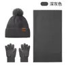 Conjunto de Tres Piezas de Gorro Bufanda Guantes Tejidos para Otoño Invierno Gorro de Lana Grueso Cálido Guantes con Pantalla Táctil para Mujer