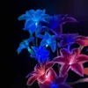 Lámpara Solar LED de 5 Cabezas Flor de Lirio para Exteriores Casa Patio Jardín Lámpara Solar Flor Artificial Lámpara para Césped