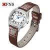 O'Fanni Time AliExpress Reloj de Cuarzo Caliente con Bisel de Diamantes Simple de Tres Agujas Reloj de Moda Resistente al Agua con Escala Romana Reloj para Mujer