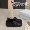 Patas de cerdo otoño versión de split falso zapatos de cuero pequeños punta nueva altura interior adicional cuero suave Mary Janes zapatos de un solo color mocasines para mujer zapatos de conducción
