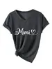 Amazon Wish loja independente casual simples elegante feminina mimi quatro-corações gola V manga curta camiseta camisa base