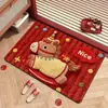 Alfombrilla de Piso de Tierra de Diatomeas Personalizada de Dibujos Animados Año Nuevo del Caballo para Baño, Alfombrilla Absorbente de Agua Antideslizante con Tacto de Felpa y Alfombrilla de Pie Resistente a la Suciedad