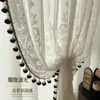 Estilo Retrô Francês Tela de Janela Grande para Sala de Estar Varanda Cortina Transparente Aveludada com Recorte em Relevo Quarto Sala de Jantar Novo Modelo Keqiao Atacado