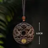 Colgante Tallado de Madera de Águila para Hombres y Mujeres, Collar con Estatua de Buda y Patrón de Dragón, Joyería de Colgante Estilo Étnico Vintage, Cadena de Cuello Coleccionable