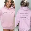 Sudadera con capucha impresa "Cross-Border Aliexpress Dear Person Behind Me" para mujer, ropa deportiva Harajuku, ropa casual de calle