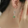 Brincos Gancho Prata 925 Retro Folha Jade Luxo Acessível Estilo Nacional Novo Chinoiserie Versátil Elegante