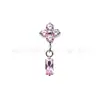 Brincos de Tarraxa com Pingente de Trevo de Quatro Folhas em Liga de Titânio F136 Pedra Retangular Brincos de Tarraxa para Lábio com Rosca Interna de Titânio G23 Zircônia Joias para Piercing