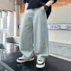 Pantalones de Otoño para Niños 2026 Modelo Nuevo, Pantalones Largos Rectos Casuales para Niños Talla Mediana y Grande, Jeans de Mezclilla Lavada Holgados para Niños