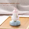 Ornamento de animal de estimação de chá de cabaça pequena com esmalte de cristal cerâmico, popular online, decoração colorida para mesa, presente criativo